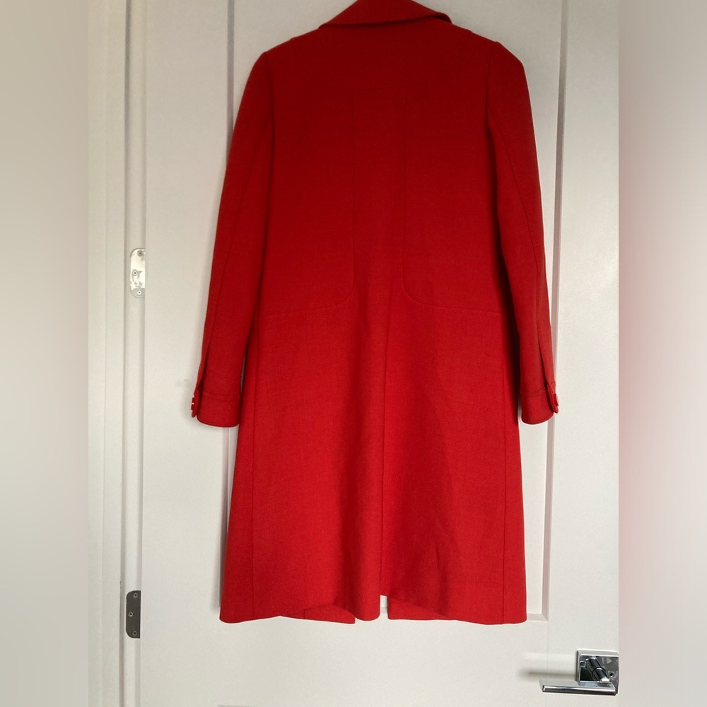 Tory Burch vintage Vibrant chic timeless bold Red Trench Coat - Picture 2 of 12